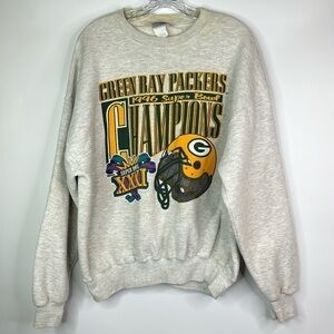 Vintage Chalk Line Green Bay Packers 1996 Superbowl Grey Sweatshirt XL